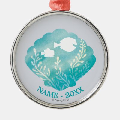Dory &amp; Nemo | Shell Graphic Add Your Name Metal Ornament