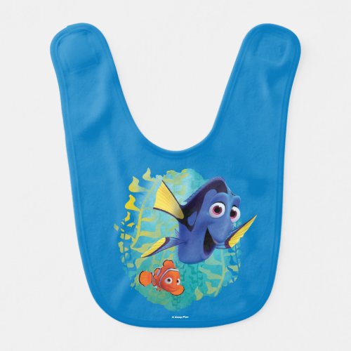 Dory  Nemo  Swim With Friends Baby Bib