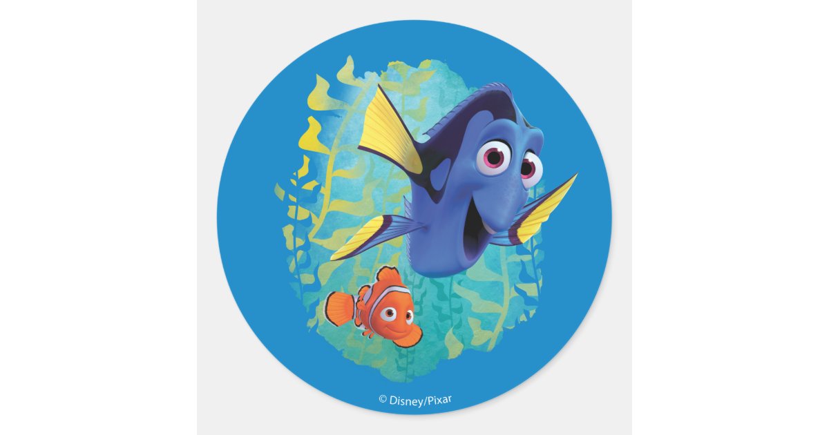Dory & Nemo | Swim With Friends Classic Round Sticker | Zazzle