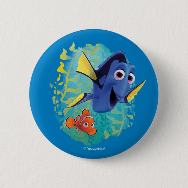 Dory & Nemo | Swim With Friends Pinback Button (Front)