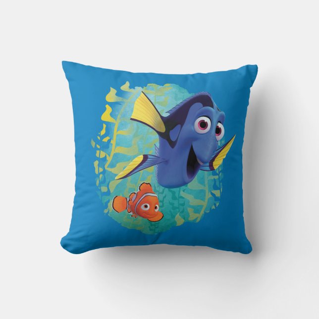 Dory & Nemo | Swim With Friends Throw Pillow (Front)