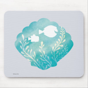 Dory & Nemo   Watercolor Shell Graphic Mouse Pad