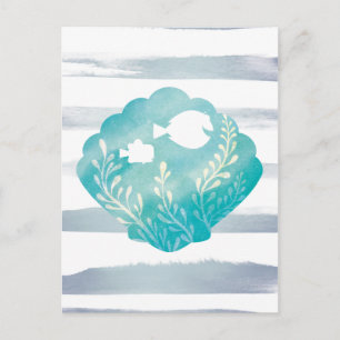 Dory & Nemo Watercolor Shell Graphic Postcard