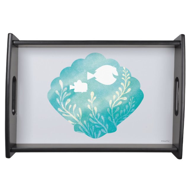 Dory & Nemo | Watercolor Shell Graphic Serving Tray (Front)
