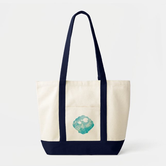 Dory & Nemo | Watercolor Shell Graphic Tote Bag (Front)