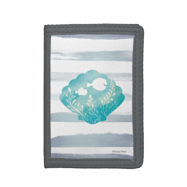 Dory & Nemo | Watercolor Shell Graphic Tri-fold Wallet (Front Vertical)