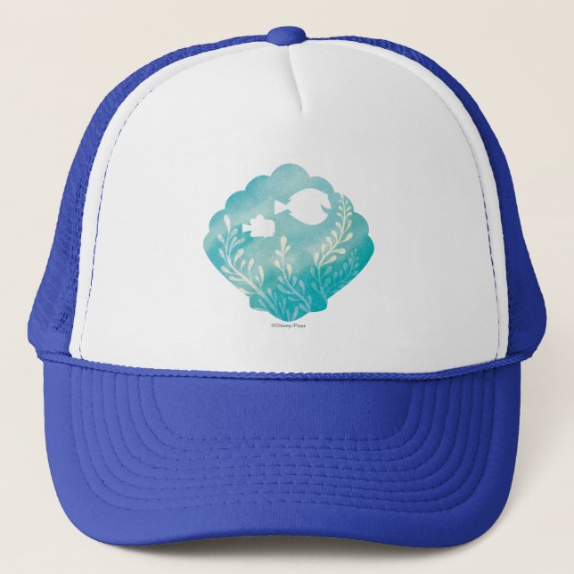 Dory & Nemo | Watercolor Shell Graphic Trucker Hat (Front)