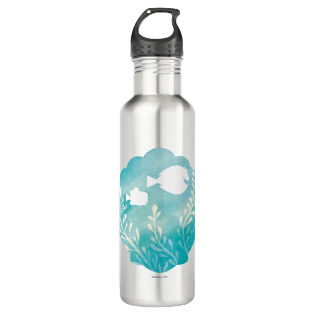 Dory & Nemo | Watercolor Shell Graphic Water Bottle (Front)