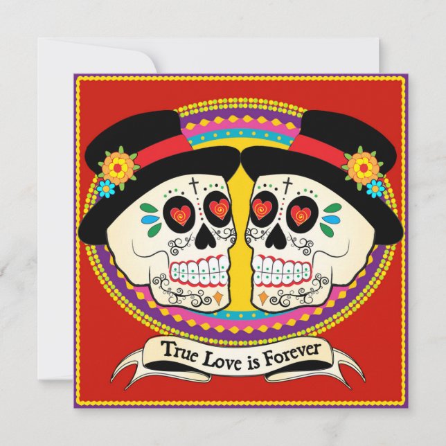 Dos Novios (2 Grooms) Square Invitation (Front)