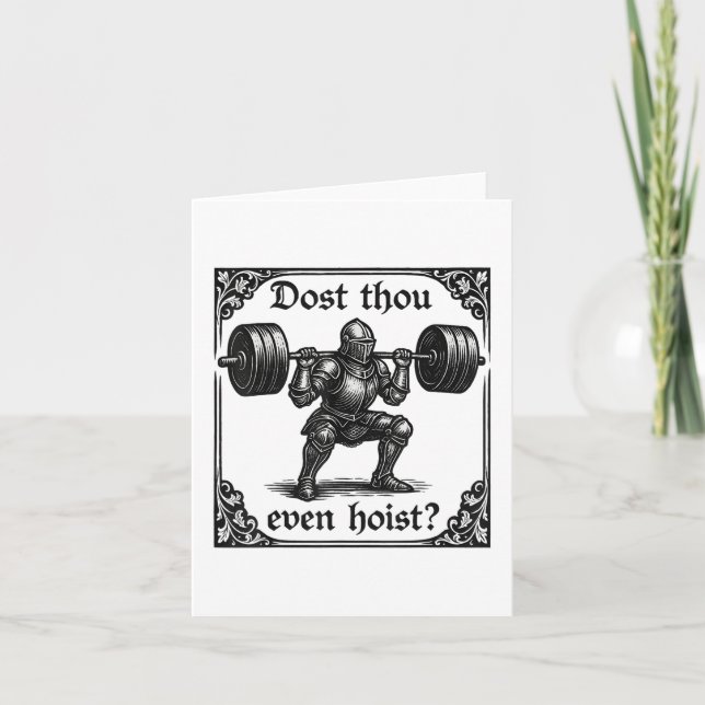 Dost Thou Even Hoist Funny Gothic Deadlifting Gym  Card (Front)