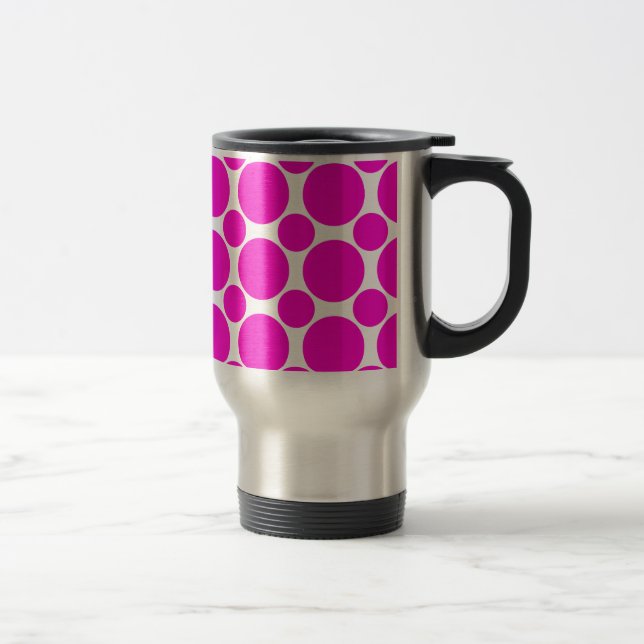 Dot 2 Pink Travel Mug (Right)