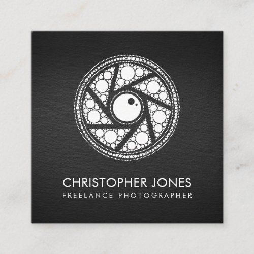 Dot Art Camera Shutter Photographer Square Business Card