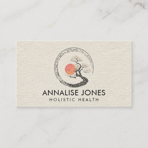 Dot Art Enso Circle and Bonsai Tree Business Card