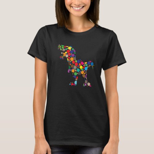 Dot Day Dinosaur Colorful Trex Dinosaur polka Dot  T_Shirt