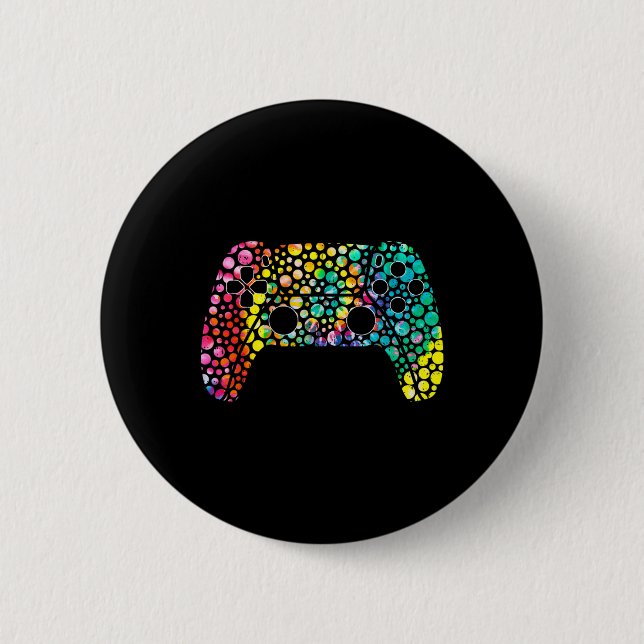 Dot Day Gamers Boy Game Controller Colourful Polka Button (Front)