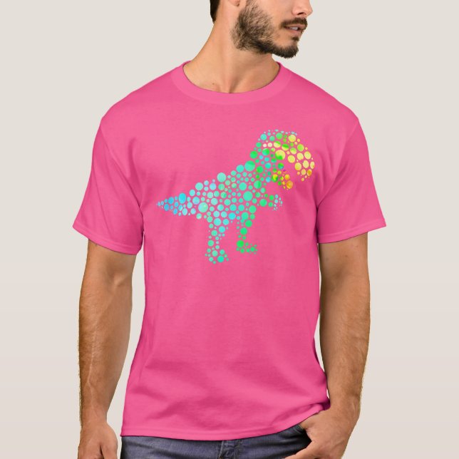 Dot Day T Rex Dinosaur Lover Polka Dot Pattern Int T-Shirt (Front)