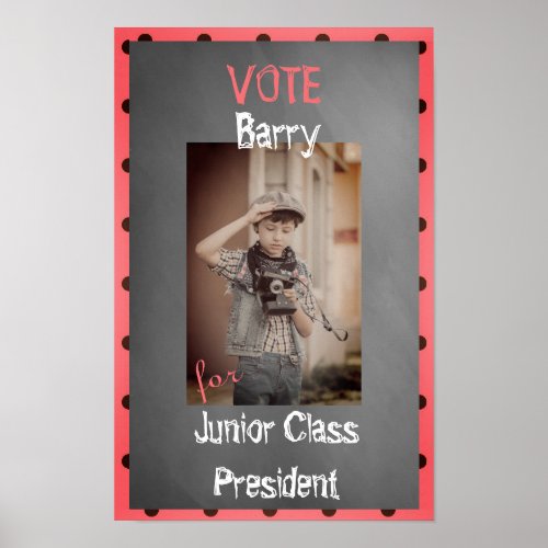  Dot Frame Student Photo Personalized Campaign  Poster