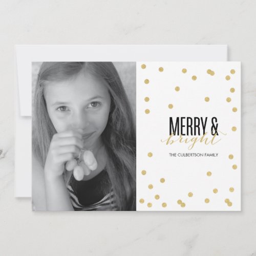 Dot Gold Festive Holiday Photo Card