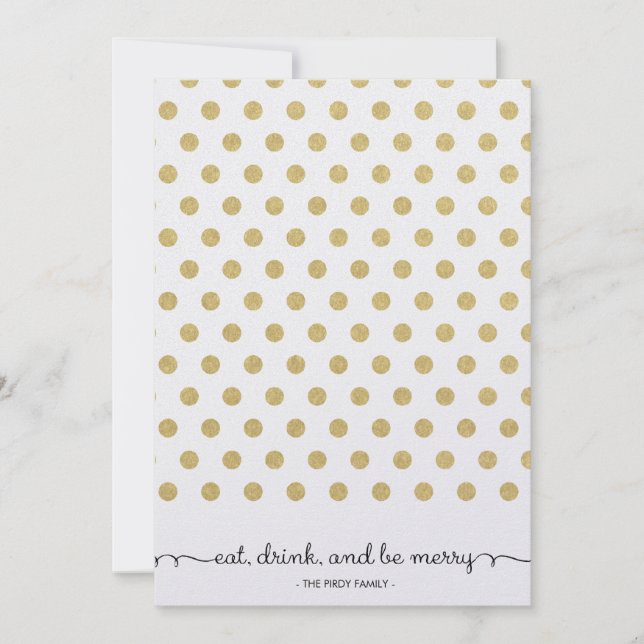Dot Gold Pattern Holiday Card (Front)