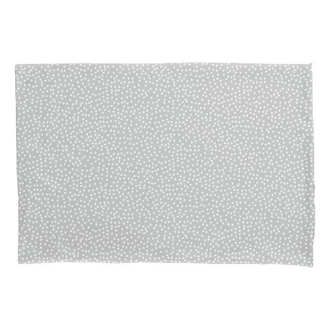 Dot Gray and White Polka Dot Pillowcase (Front)