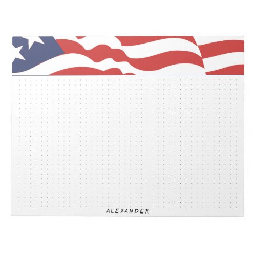 Dot Grid Independence Day American Flag Graphic Notepad