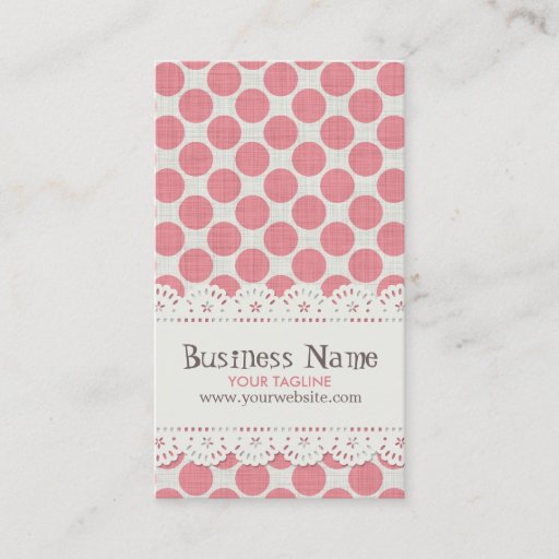 Customizable Dot & Lace Pattern Business Card