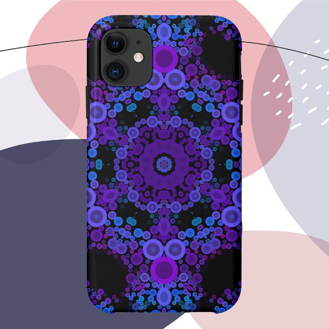 Dot Mandala Flower Blue and Purple Case-Mate iPhone Case (Creator Uploaded)