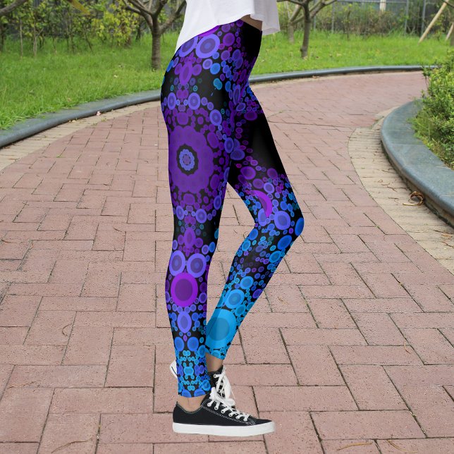 Dot Mandala Flower Blue and Purple Leggings (Creator Uploaded)