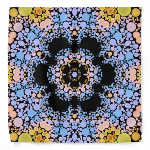 Dot Mandala Flower Blue and Yellow Bandana