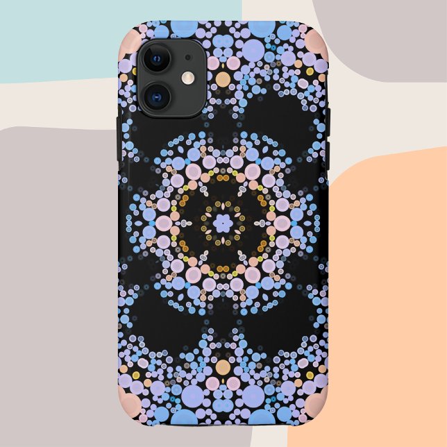 Dot Mandala Flower Blue and Yellow Case-Mate iPhone Case (Creator Uploaded)