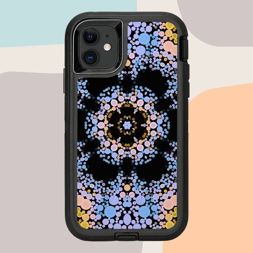 Dot Mandala Flower Blue and Yellow OtterBox Defender iPhone 11 Case