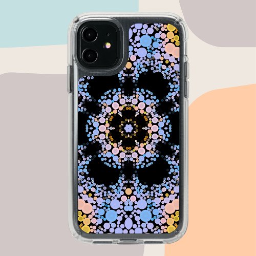 Dot Mandala Flower Blue and Yellow Speck iPhone 11 Case