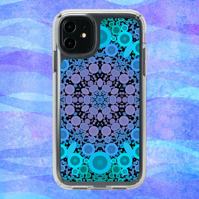 Dot Mandala Flower Blue Green and Purple Speck iPhone 11 Case (Creator Uploaded)