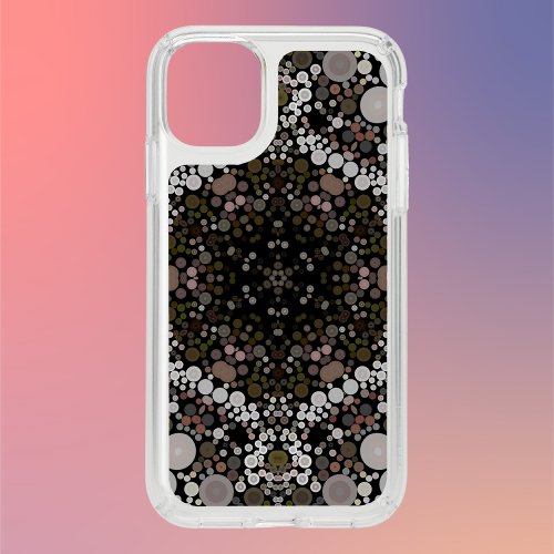 Dot Mandala Flower Brown and White Speck iPhone 11 Case