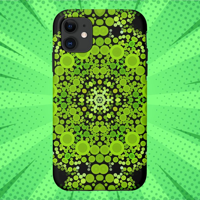 Dot Mandala Flower Green Case-Mate iPhone Case (Creator Uploaded)