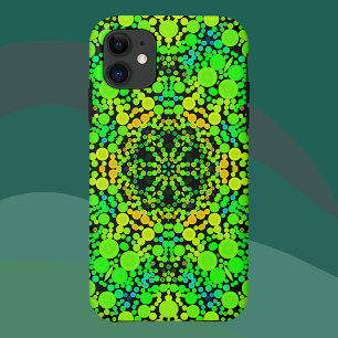Dot Mandala Flower Green Orange and Yellow iPhone 11 Case