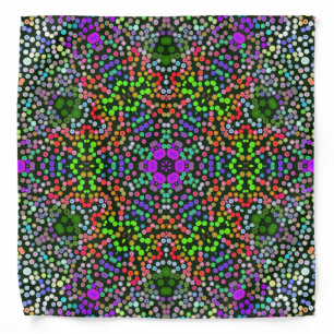 Dot Mandala Flower Green Purple and Orange Bandana