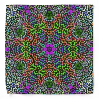 Dot Mandala Flower Green Purple and Orange Bandana