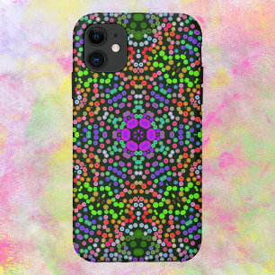 Dot Mandala Flower Green Purple and Orange iPhone 11 Case