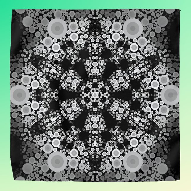 Dot Mandala Flower Grey and Black Bandana (Creator Uploaded)