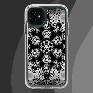 Dot Mandala Flower Grey and Black Speck iPhone 11 Case