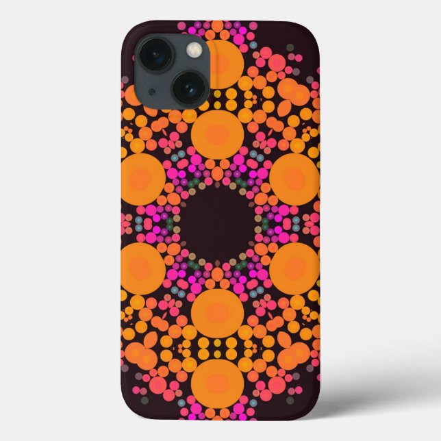 Dot Mandala Flower Orange and Pink Case-Mate iPhone Case (Back)