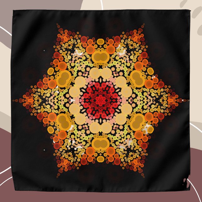 Dot Mandala Flower Orange Yellow and Red Bandana (Creator Uploaded)