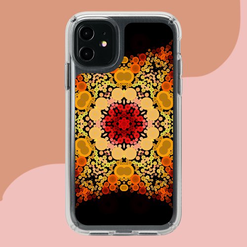 Dot Mandala Flower Orange Yellow and Red Speck iPhone 11 Case