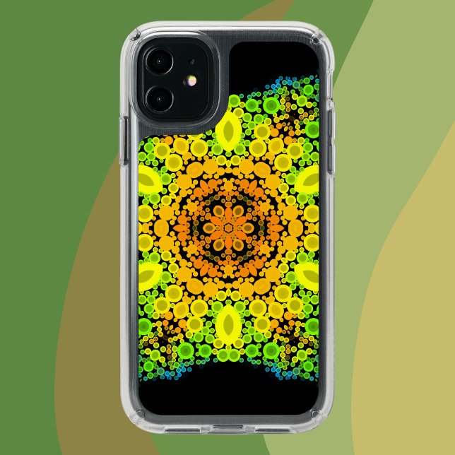 Dot Mandala Flower Orange Yellow Green and Blue Speck iPhone 11 Case (Creator Uploaded)