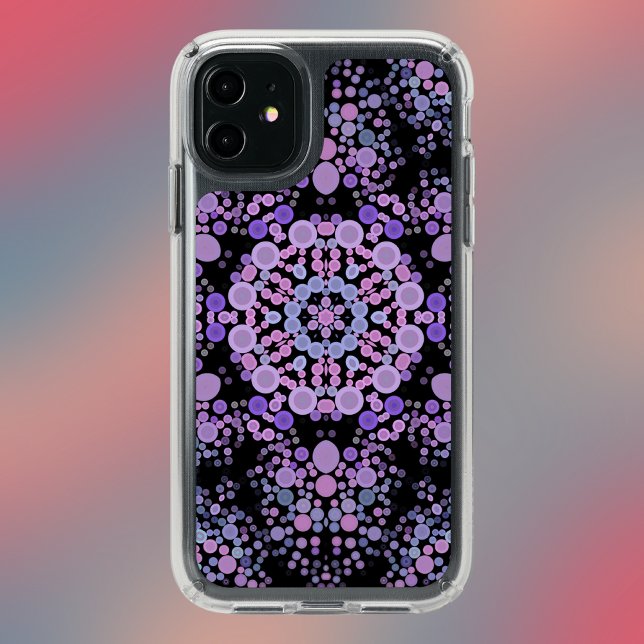 Dot Mandala Flower Pink and Purple Speck iPhone 11 Case (Creator Uploaded)