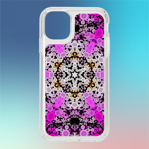 Dot Mandala Flower Pink and White Speck iPhone 11 Case