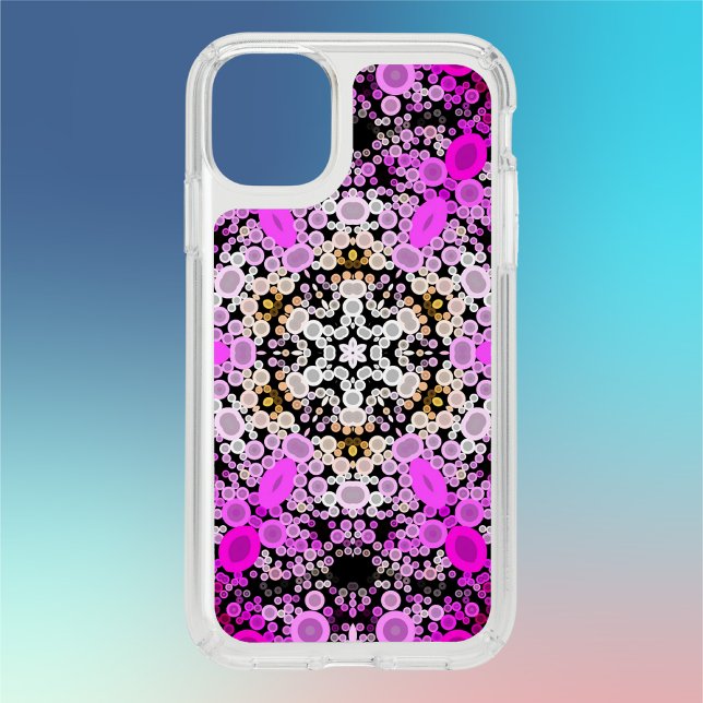 Dot Mandala Flower Pink and White Speck iPhone 11 Case (Creator Uploaded)