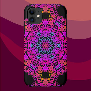 Dot Mandala Flower Pink Blue and Orange iPhone 11 Case