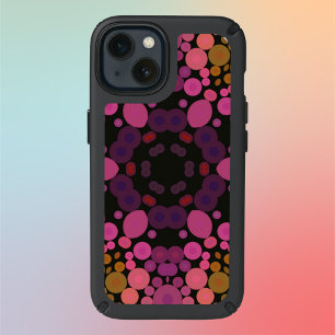Dot Mandala Flower Pink Yellow and Black Speck iPhone 13 Case